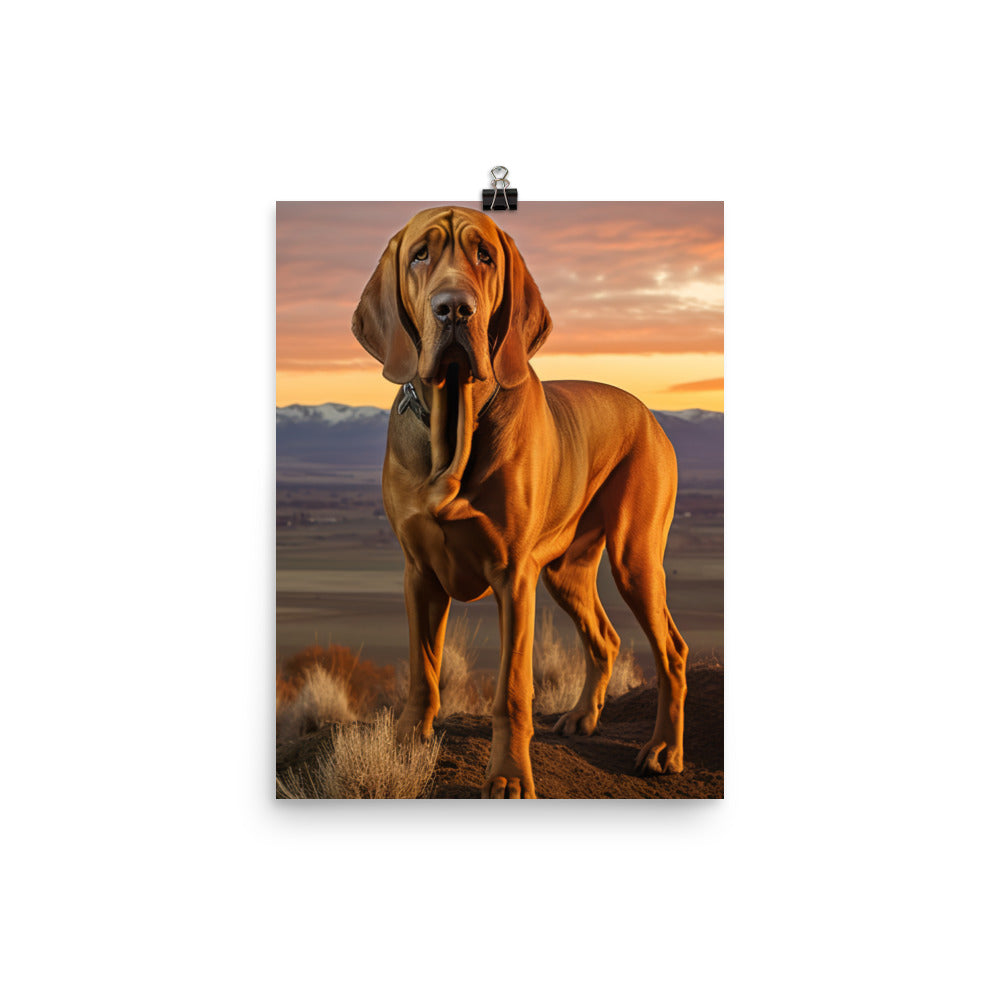 Bloodhound Portrait Photo paper poster - PosterfyAI.com