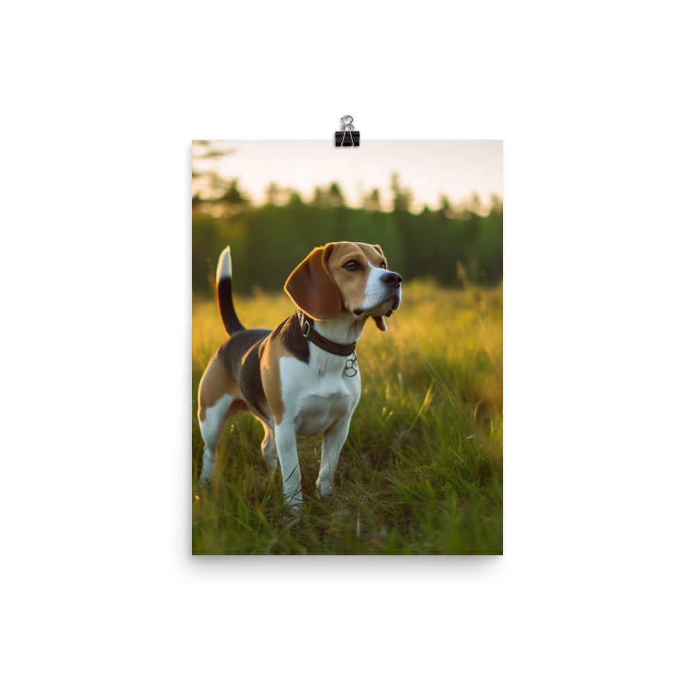 Beagle at play Photo paper poster - PosterfyAI.com