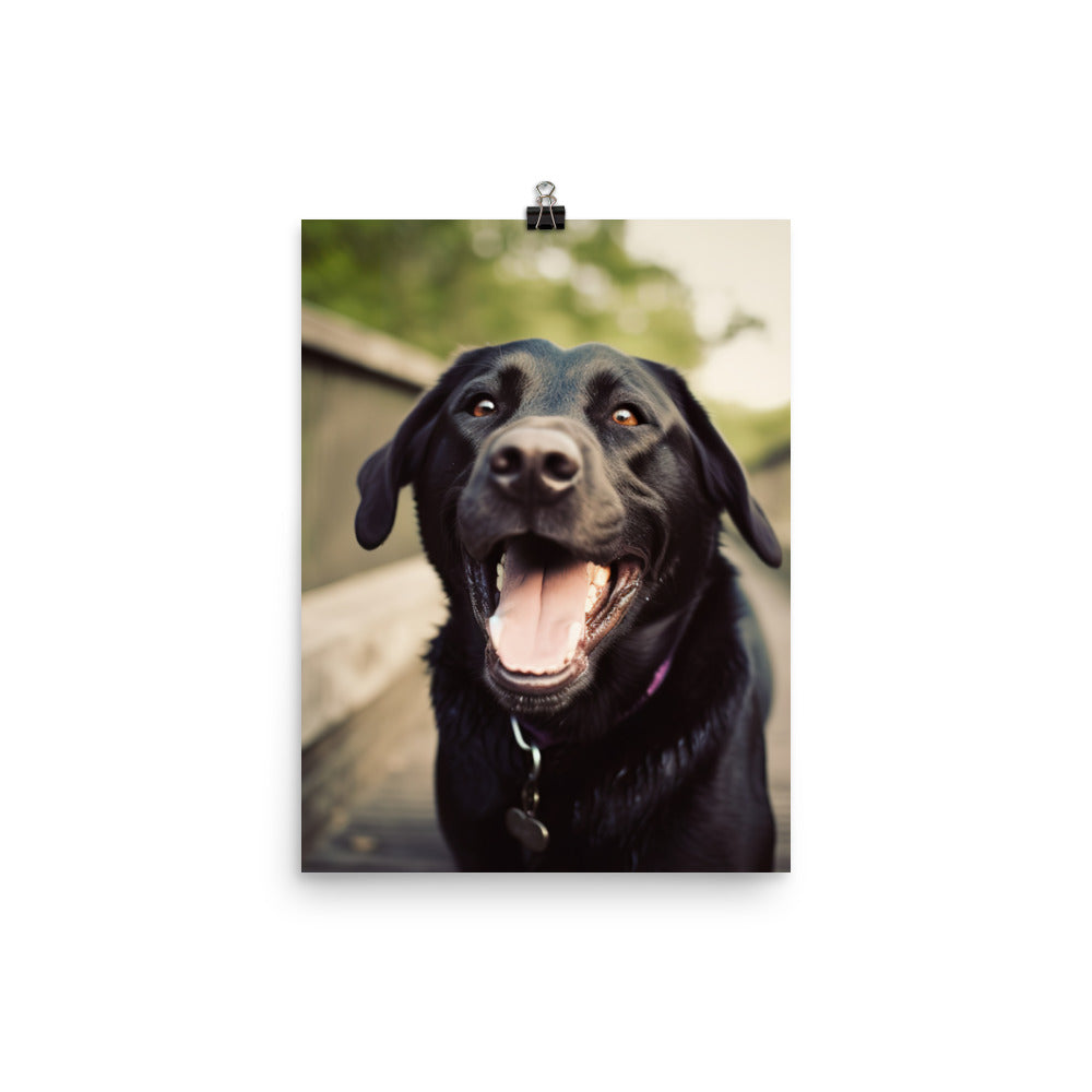 A portrait of a happy Labrador Retriever Photo paper poster - PosterfyAI.com