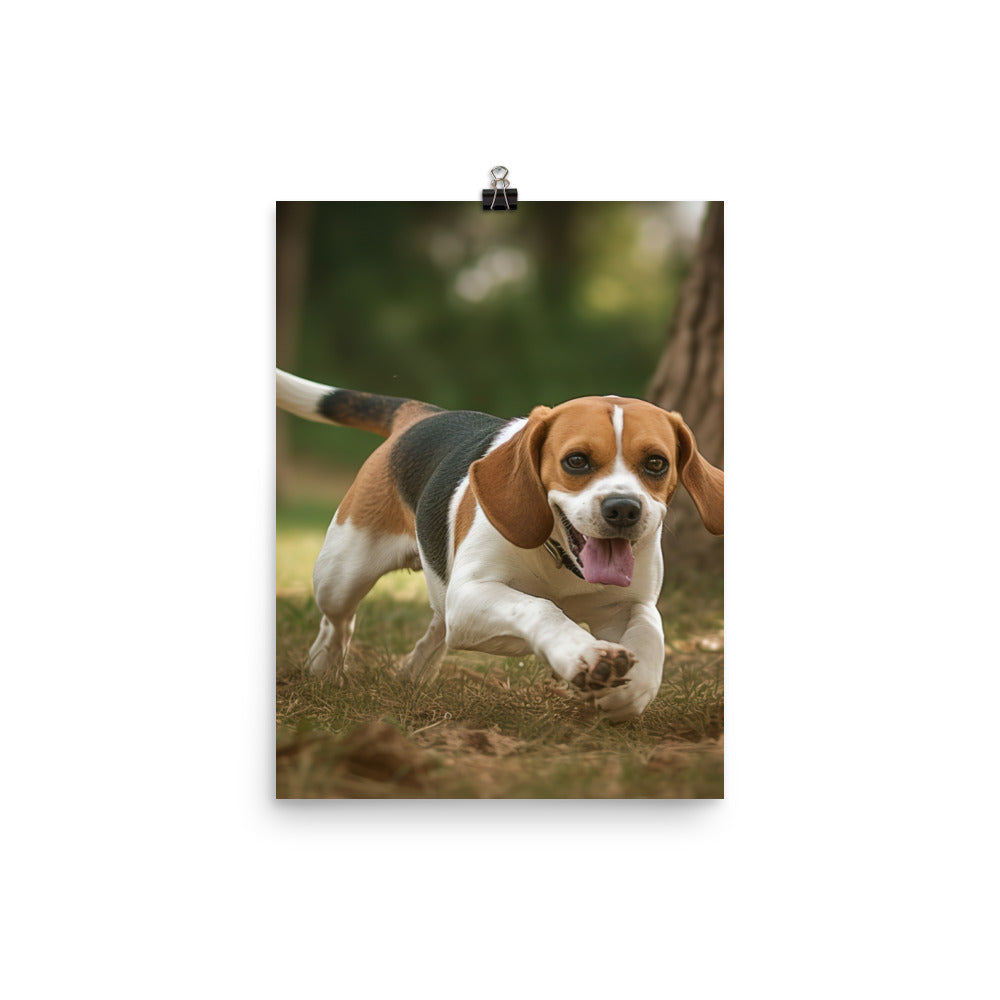 A day in the park with my Beagle Photo paper poster - PosterfyAI.com