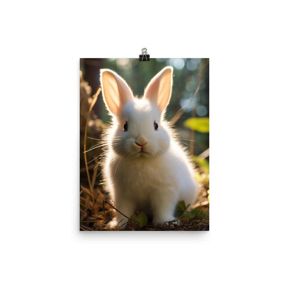 Florida White Bunny Photo paper poster - PosterfyAI.com