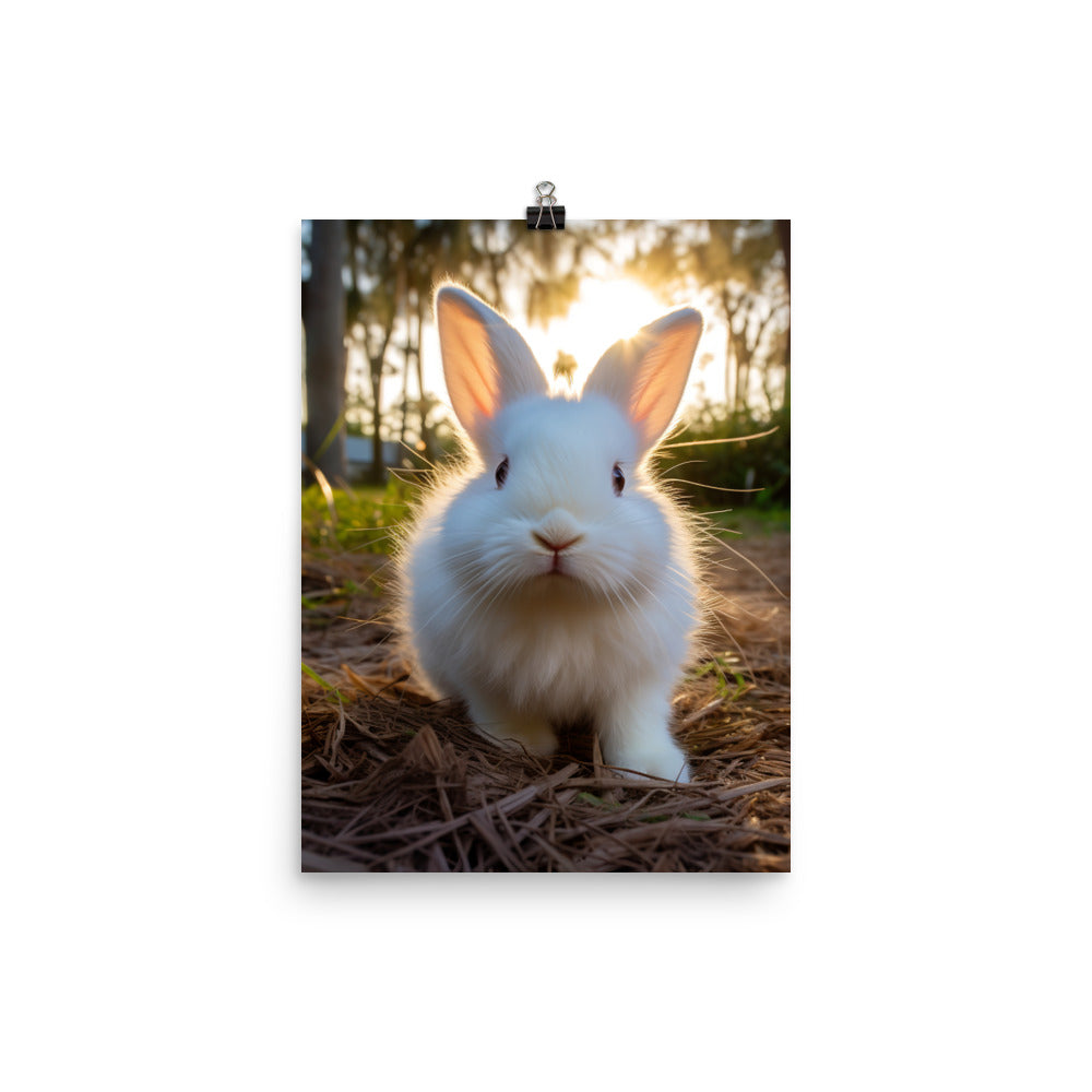 Florida White Bunny Photo paper poster - PosterfyAI.com