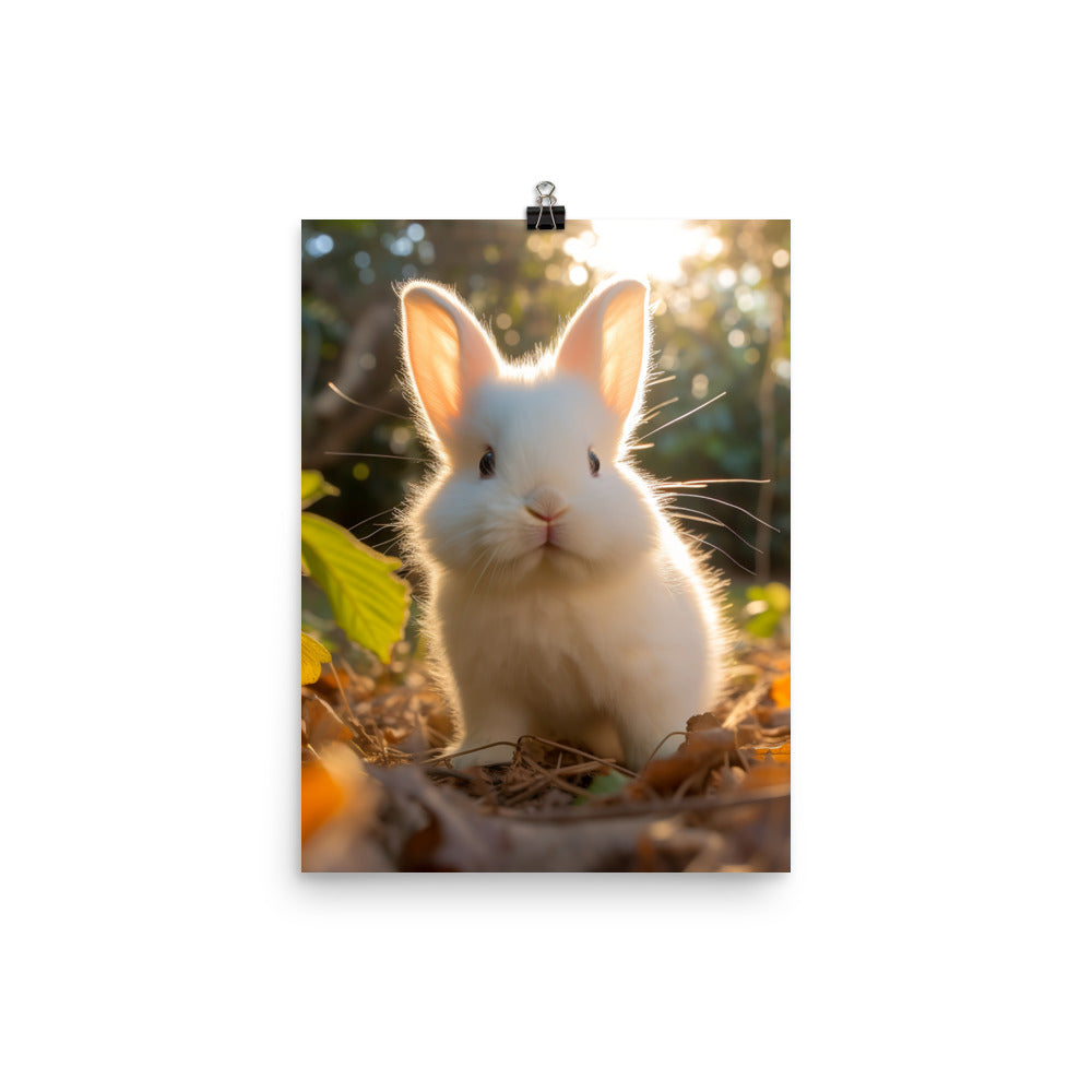 Florida White Bunny Photo paper poster - PosterfyAI.com