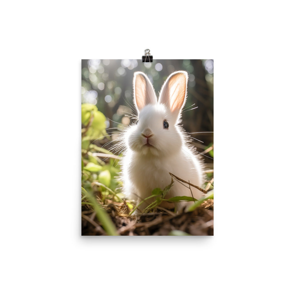 Florida White Bunny Photo paper poster - PosterfyAI.com