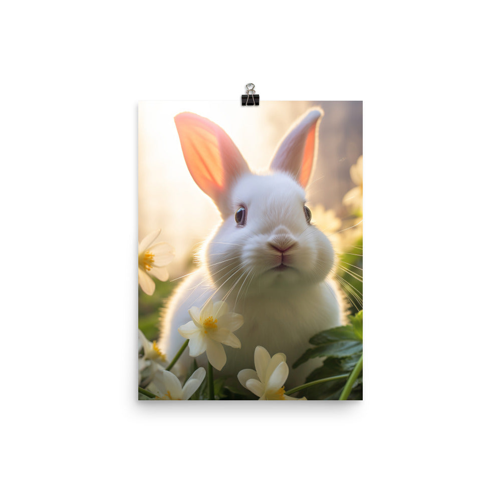 Florida White Bunny Photo paper poster - PosterfyAI.com