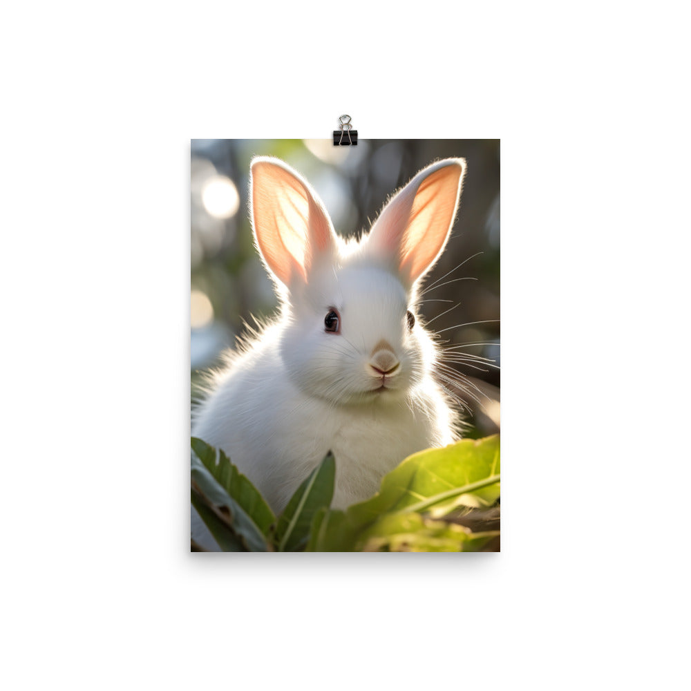 Florida White Bunny Photo paper poster - PosterfyAI.com