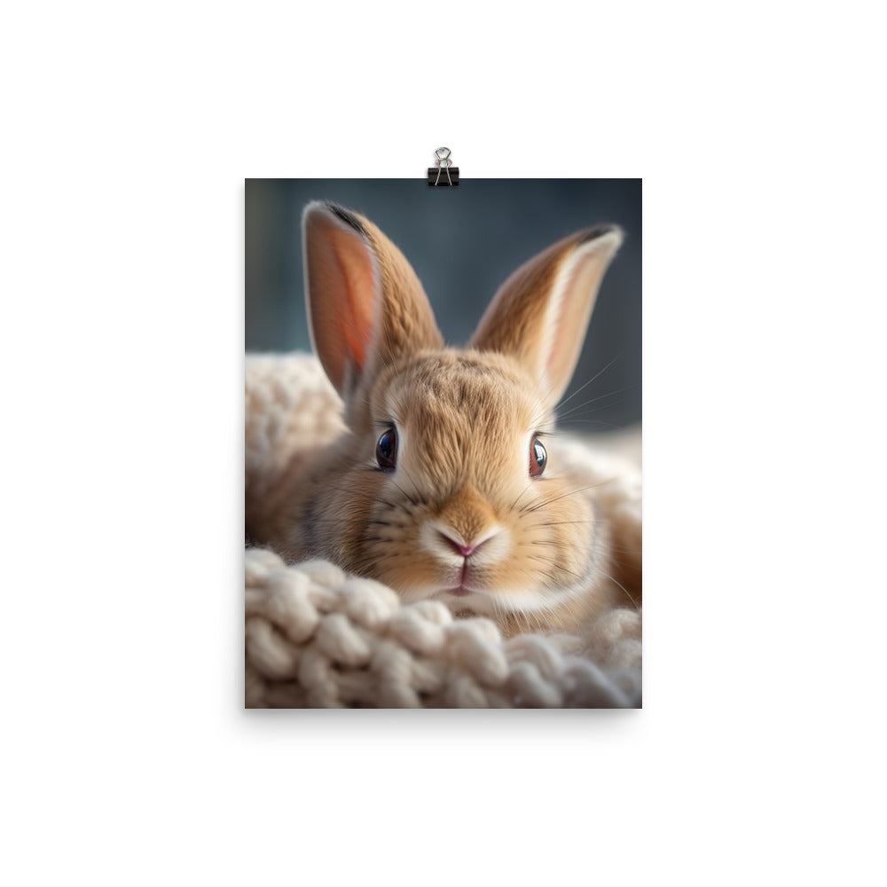 Mini Rex Bunny Photo paper poster - PosterfyAI.com