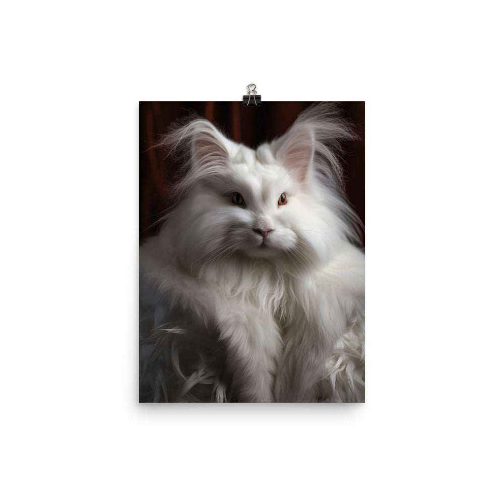 French Angora Bunnys Majestic Beauty Photo paper poster - PosterfyAI.com