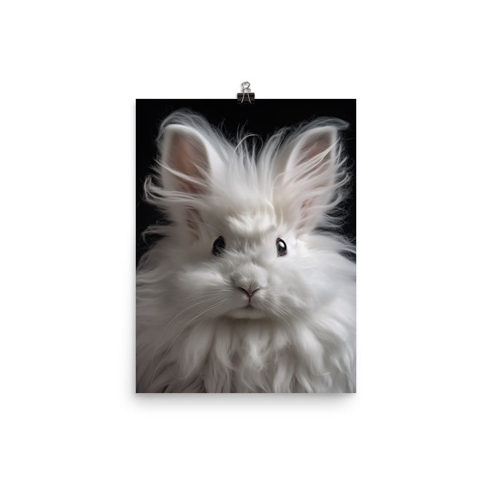 French Angora Bunnys Intricate Fur Detail Photo paper poster - PosterfyAI.com