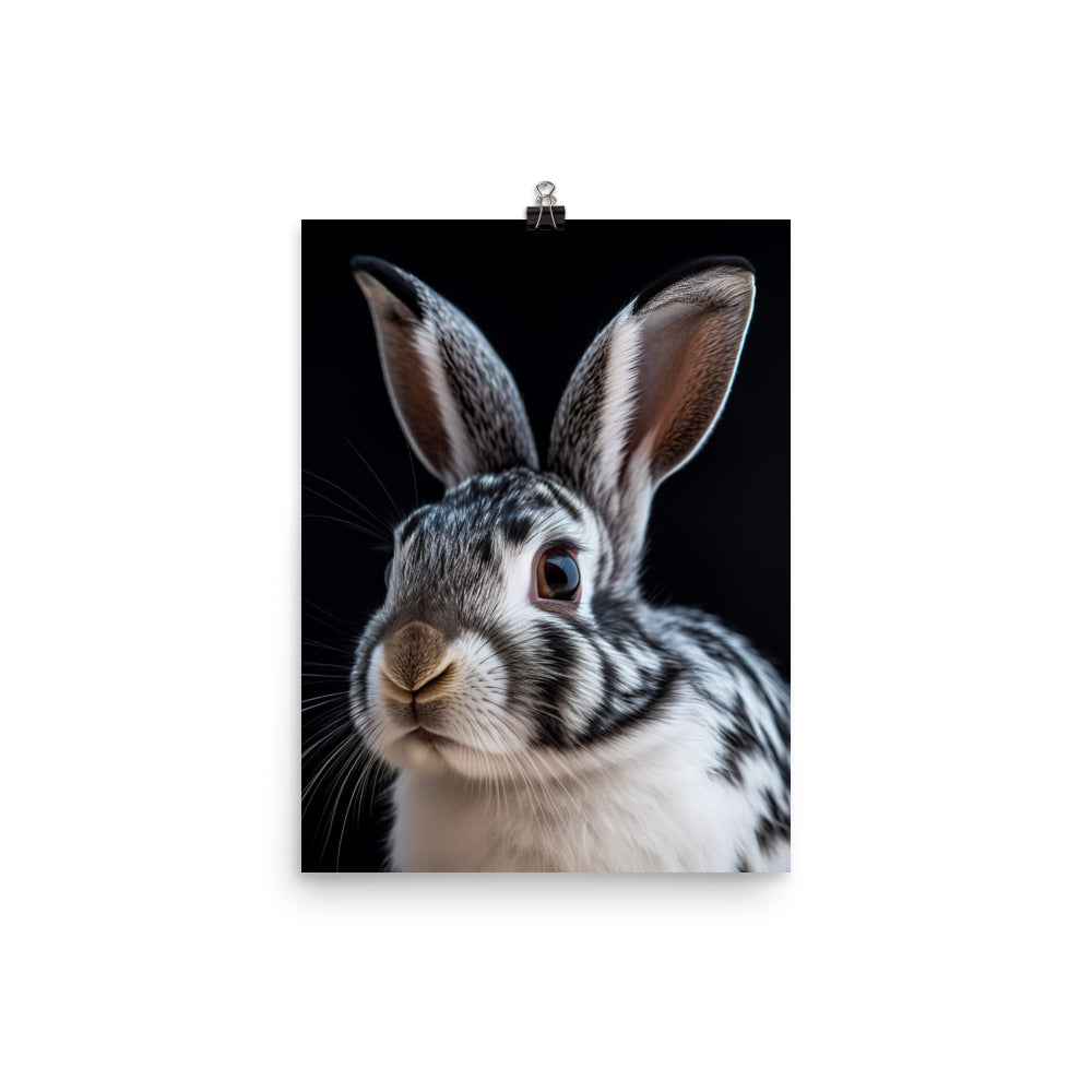 English Spot Bunny in Exquisite Detail Photo paper poster - PosterfyAI.com