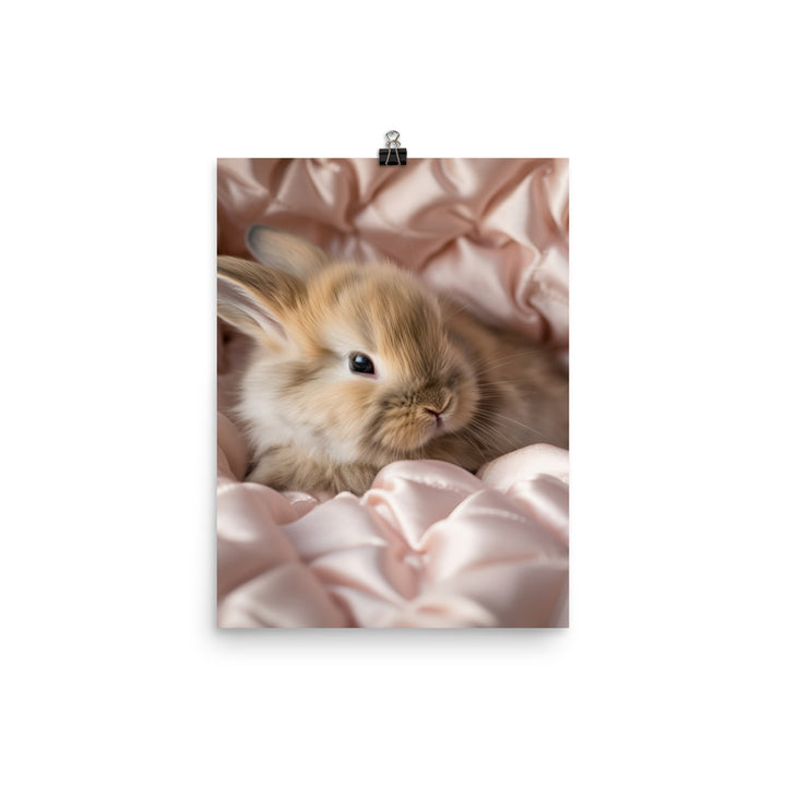 Mini Satin Bunnys Luxurious Presence Photo paper poster - PosterfyAI.com