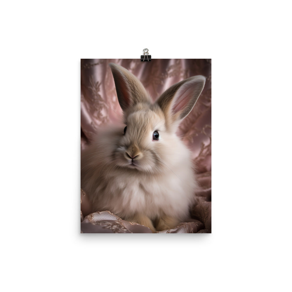 Mini Satin Bunnys Luxurious Presence Photo paper poster - PosterfyAI.com