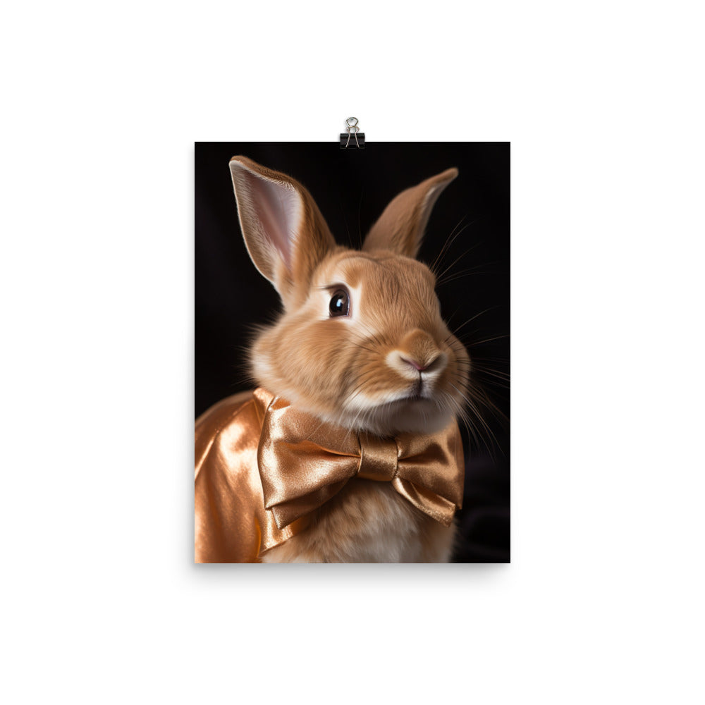 Mini Satin Bunnys Luxurious Presence Photo paper poster - PosterfyAI.com