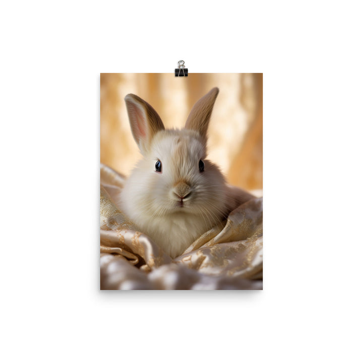 Mini Satin Bunnys Luxurious Presence Photo paper poster - PosterfyAI.com
