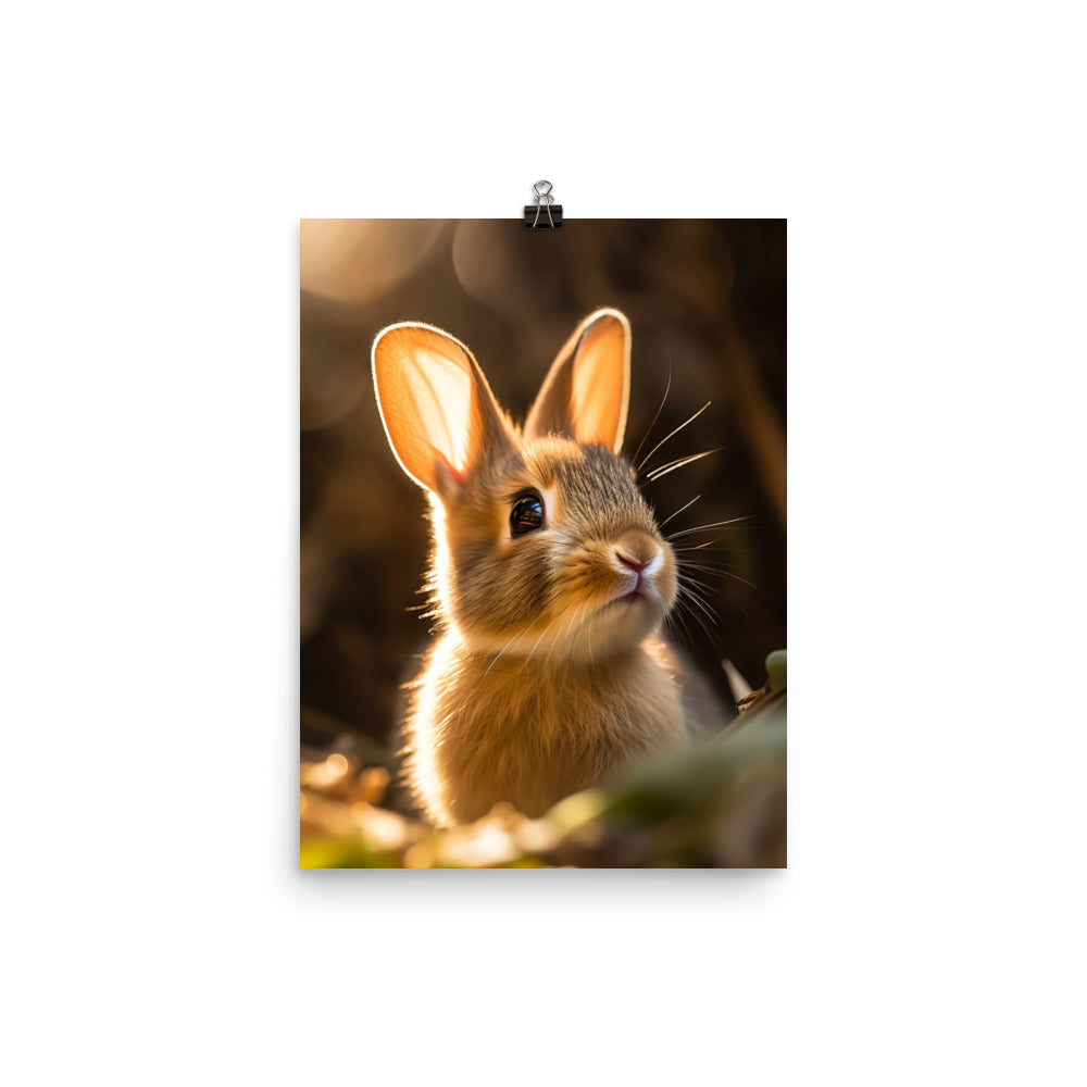 Mini Satin Bunnys Enchanting Inquisitiveness Photo paper poster - PosterfyAI.com