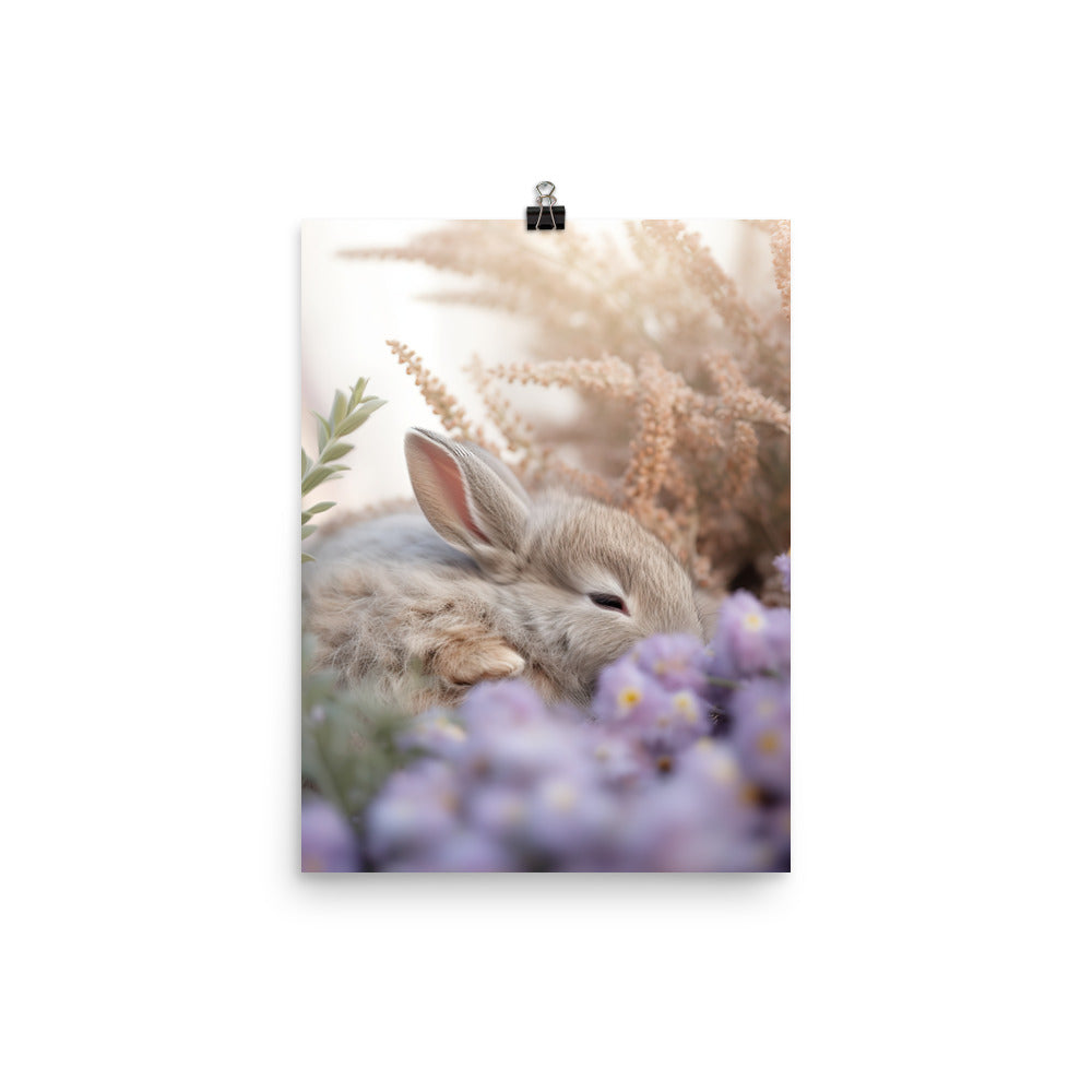 Mini Satin Bunny in Tranquil Bliss Photo paper poster - PosterfyAI.com