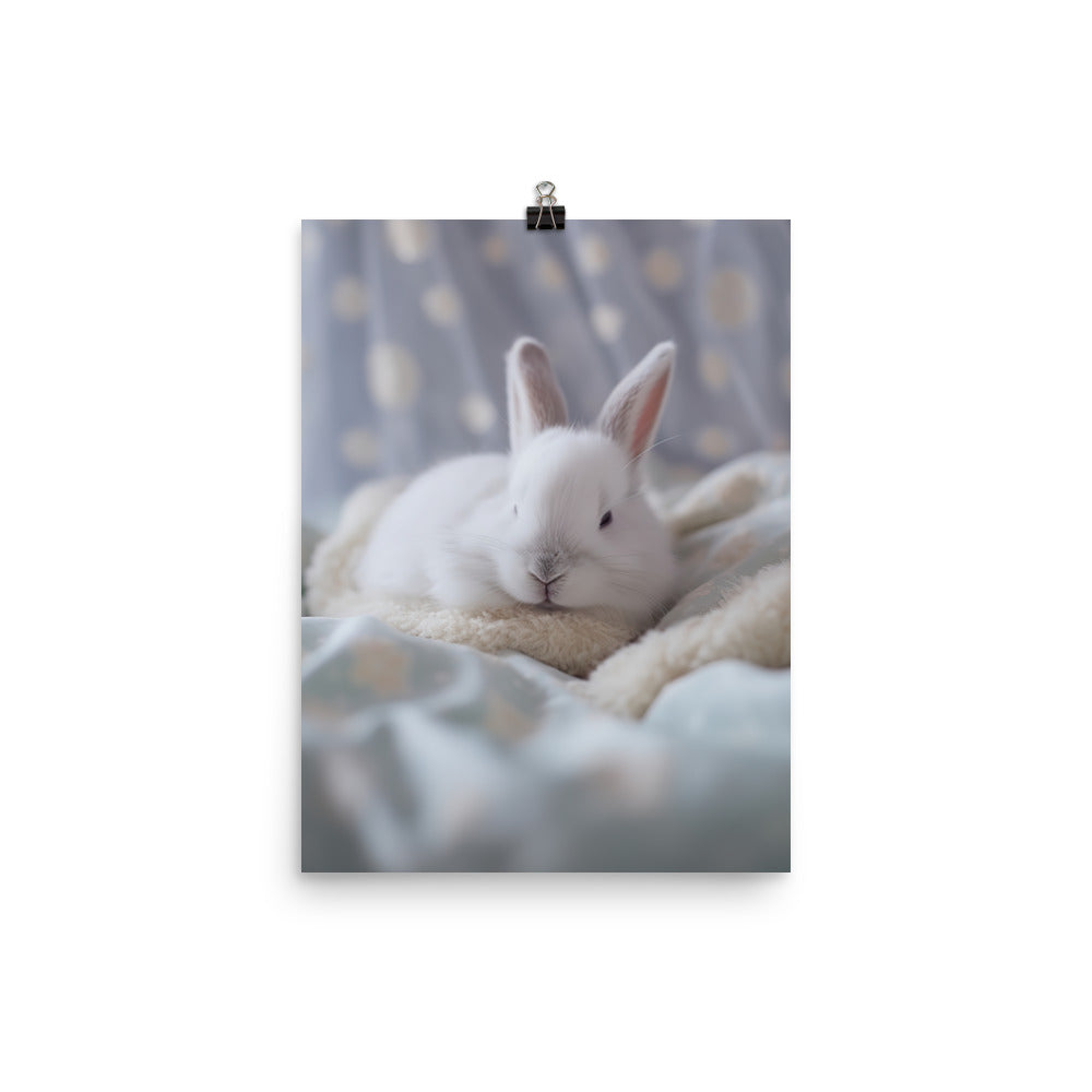 Mini Satin Bunny in Tranquil Bliss Photo paper poster - PosterfyAI.com