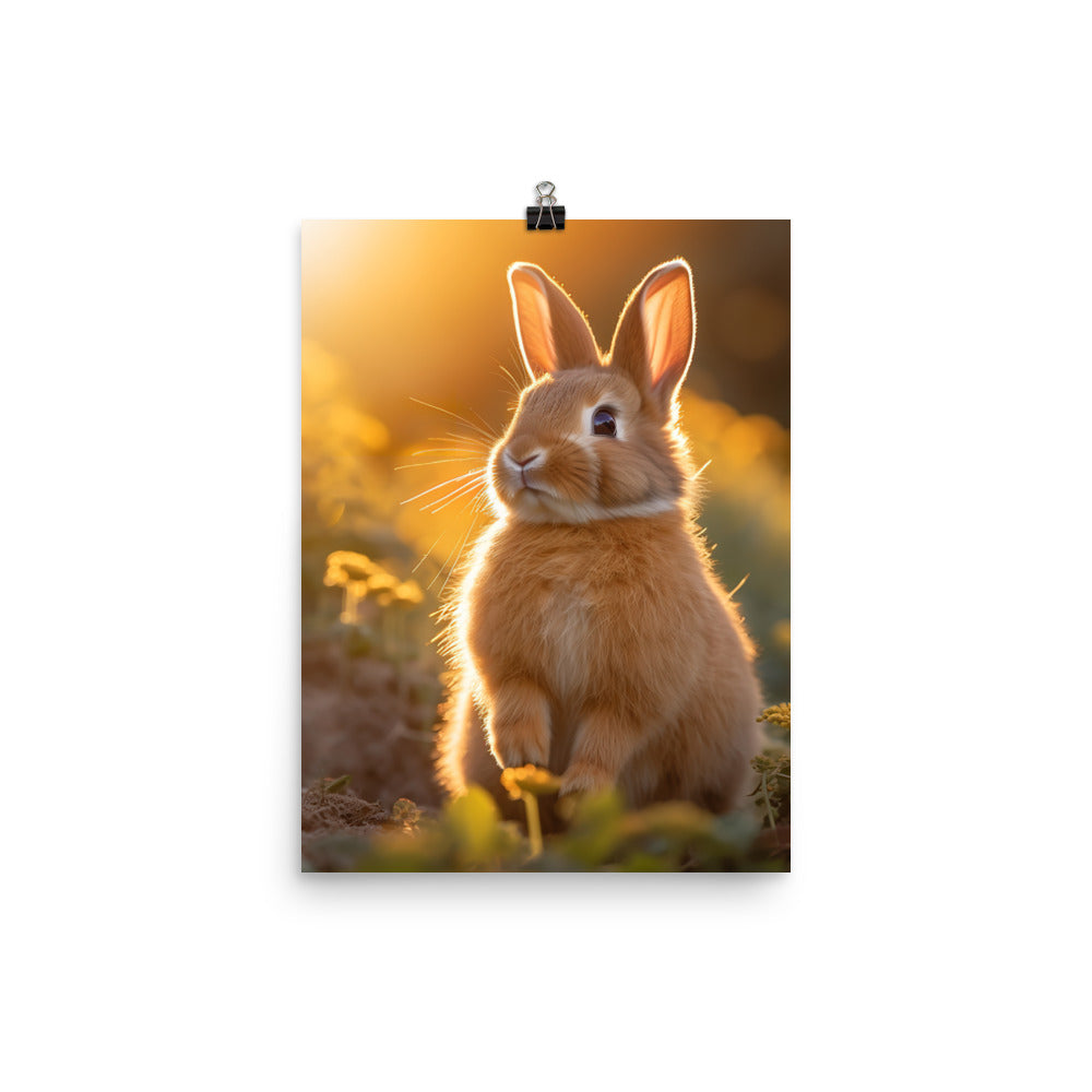 Adorable Tan Bunny Photo paper poster - PosterfyAI.com