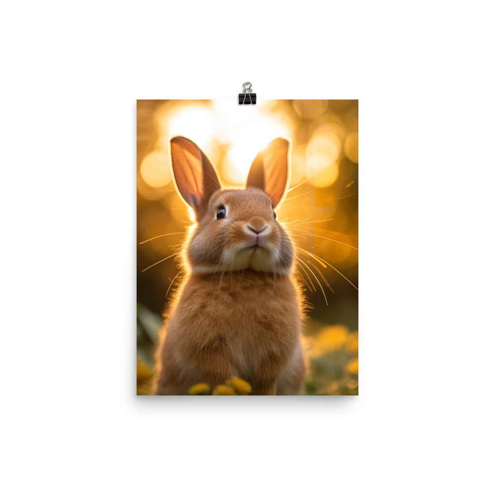 Adorable Tan Bunny Photo paper poster - PosterfyAI.com