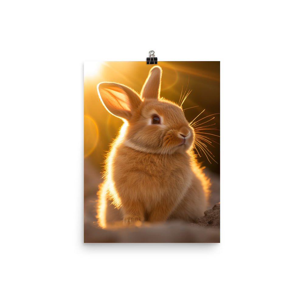 Adorable Tan Bunny Photo paper poster - PosterfyAI.com