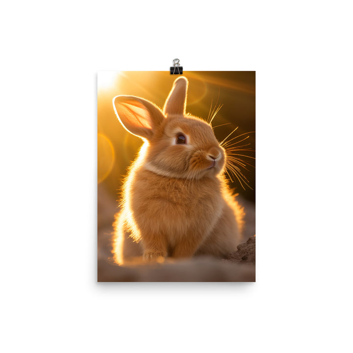 Adorable Tan Bunny Photo paper poster - PosterfyAI.com