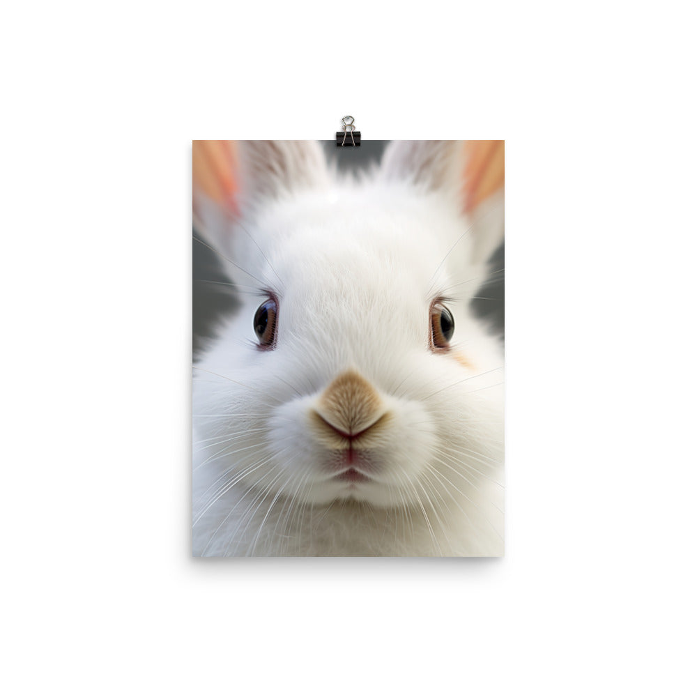 Charming Dwarf Hotot Bunny Photo paper poster - PosterfyAI.com