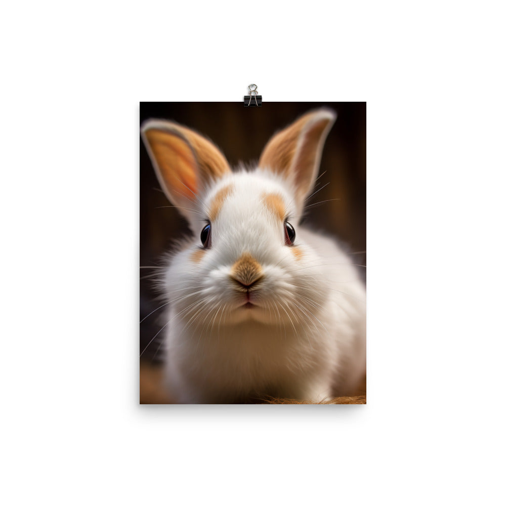 Charming Dwarf Hotot Bunny Photo paper poster - PosterfyAI.com