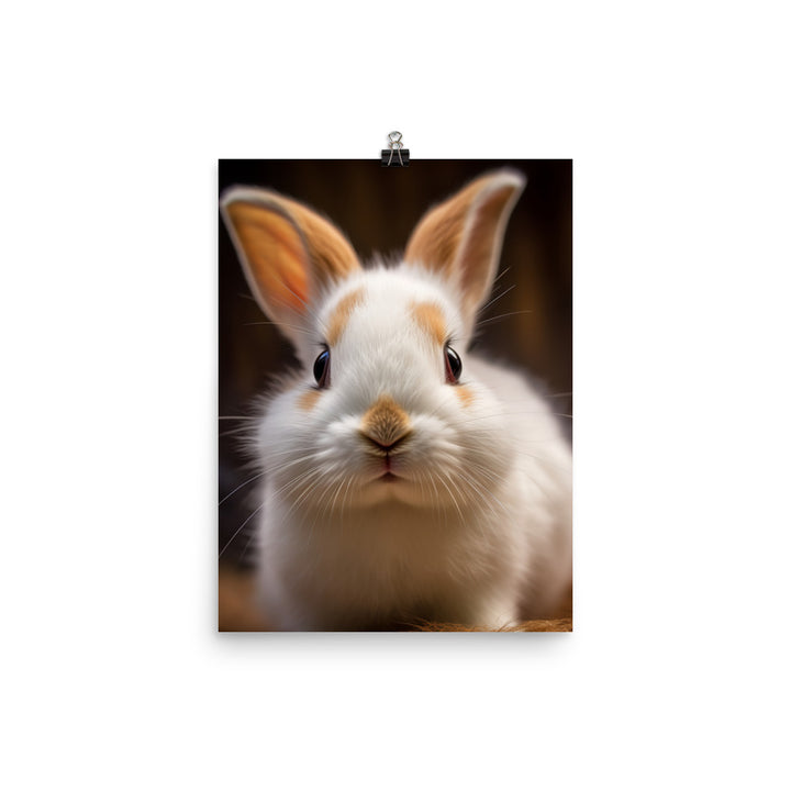 Charming Dwarf Hotot Bunny Photo paper poster - PosterfyAI.com