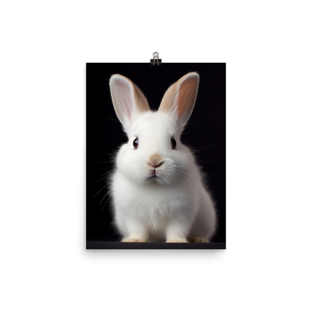 Adorable Dwarf Hotot Bunny Photo paper poster - PosterfyAI.com
