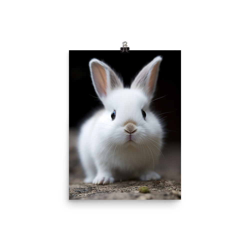 Adorable Dwarf Hotot Bunny Photo paper poster - PosterfyAI.com