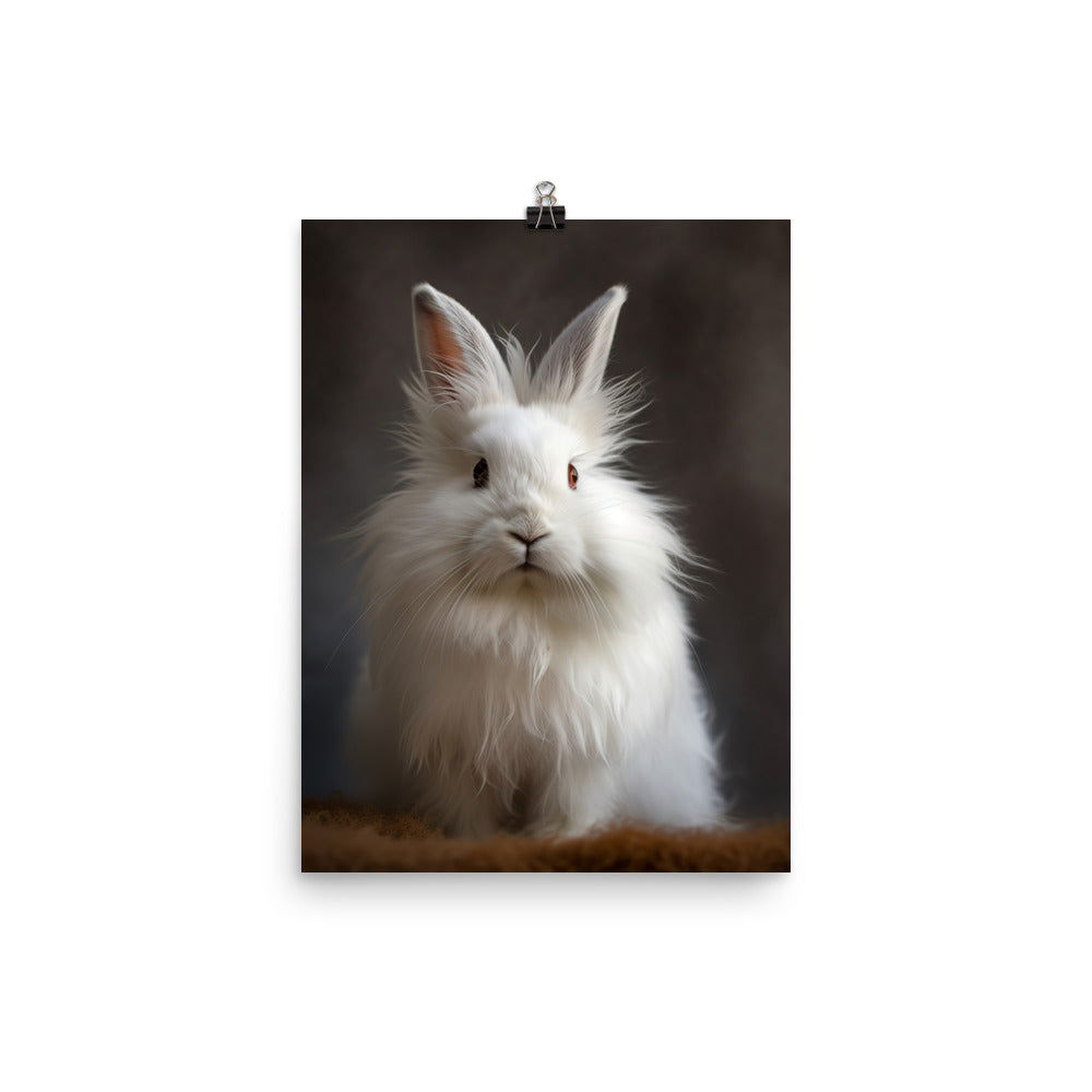 Satin Angora Bunny Photo paper poster - PosterfyAI.com