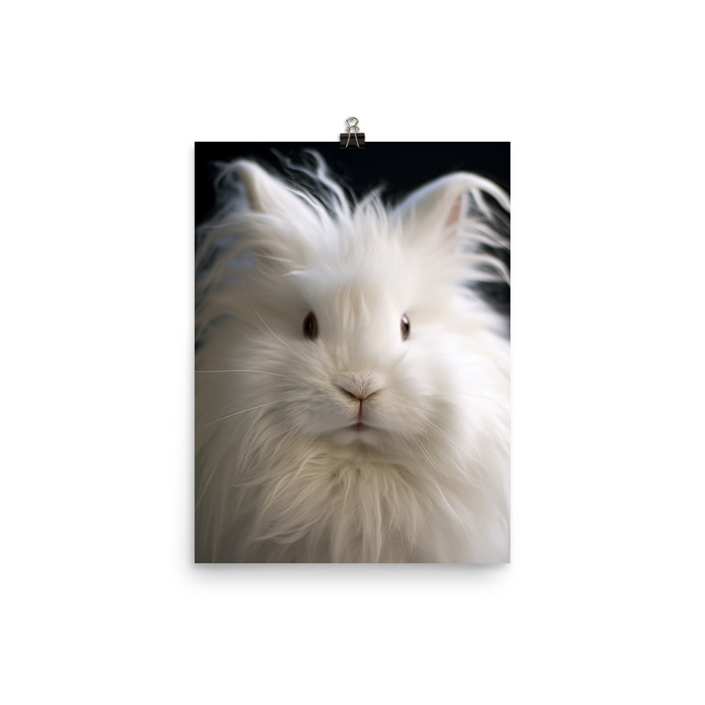 Charming Satin Angora Bunny Photo paper poster - PosterfyAI.com