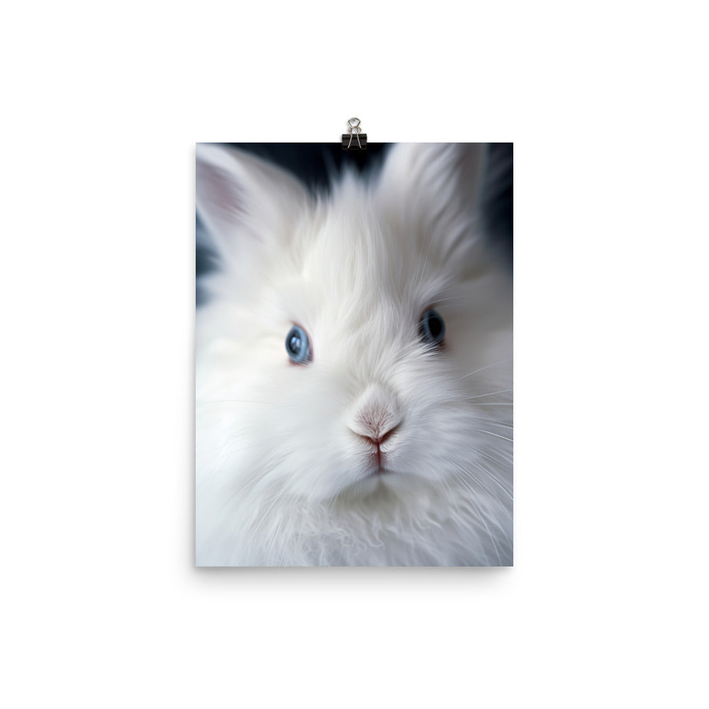 Charming Satin Angora Bunny Photo paper poster - PosterfyAI.com