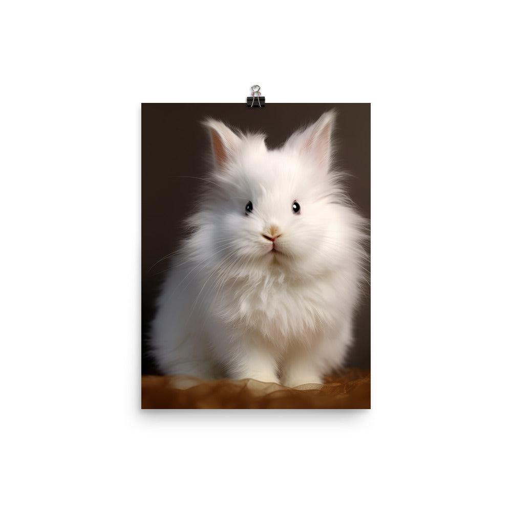 Adorable Satin Angora Bunny Photo paper poster - PosterfyAI.com