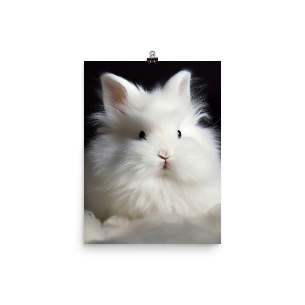 Adorable Satin Angora Bunny Photo paper poster - PosterfyAI.com
