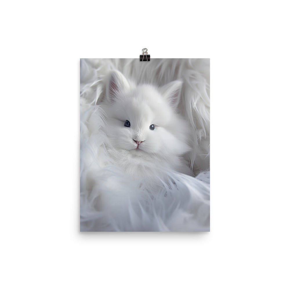 Adorable Satin Angora Bunny Photo paper poster - PosterfyAI.com