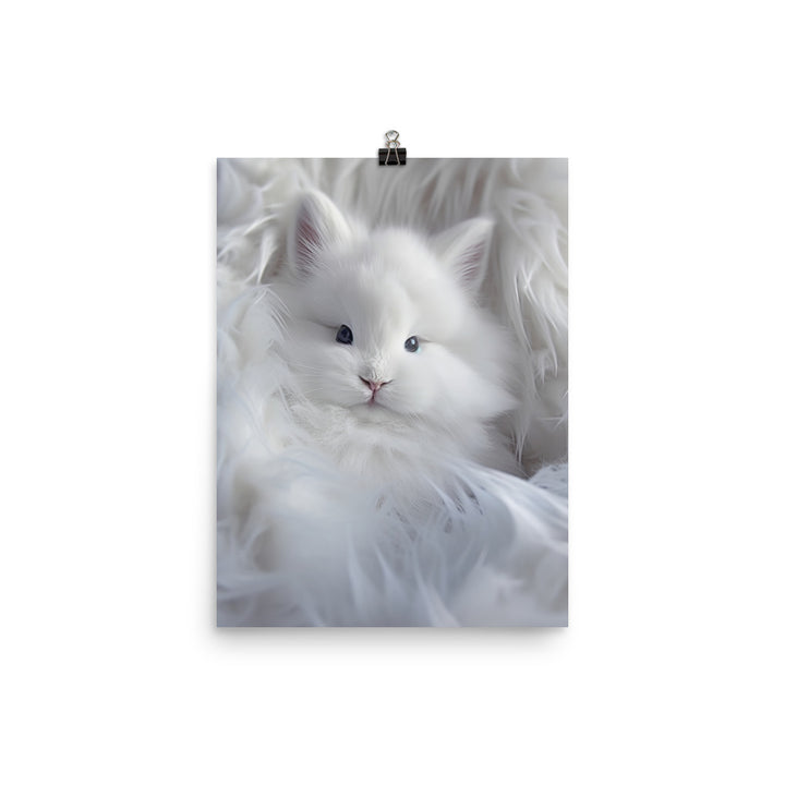 Adorable Satin Angora Bunny Photo paper poster - PosterfyAI.com