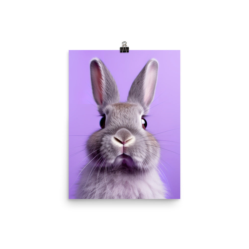 Lilac Bunny Photo paper poster - PosterfyAI.com