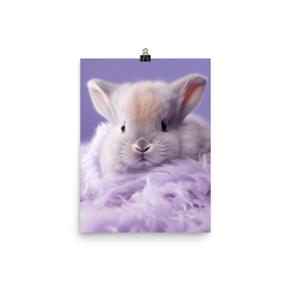 Adorable Lilac Bunny Photo paper poster - PosterfyAI.com