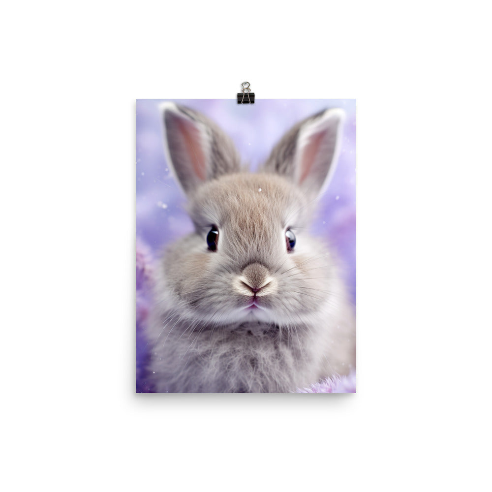 Adorable Lilac Bunny Photo paper poster - PosterfyAI.com