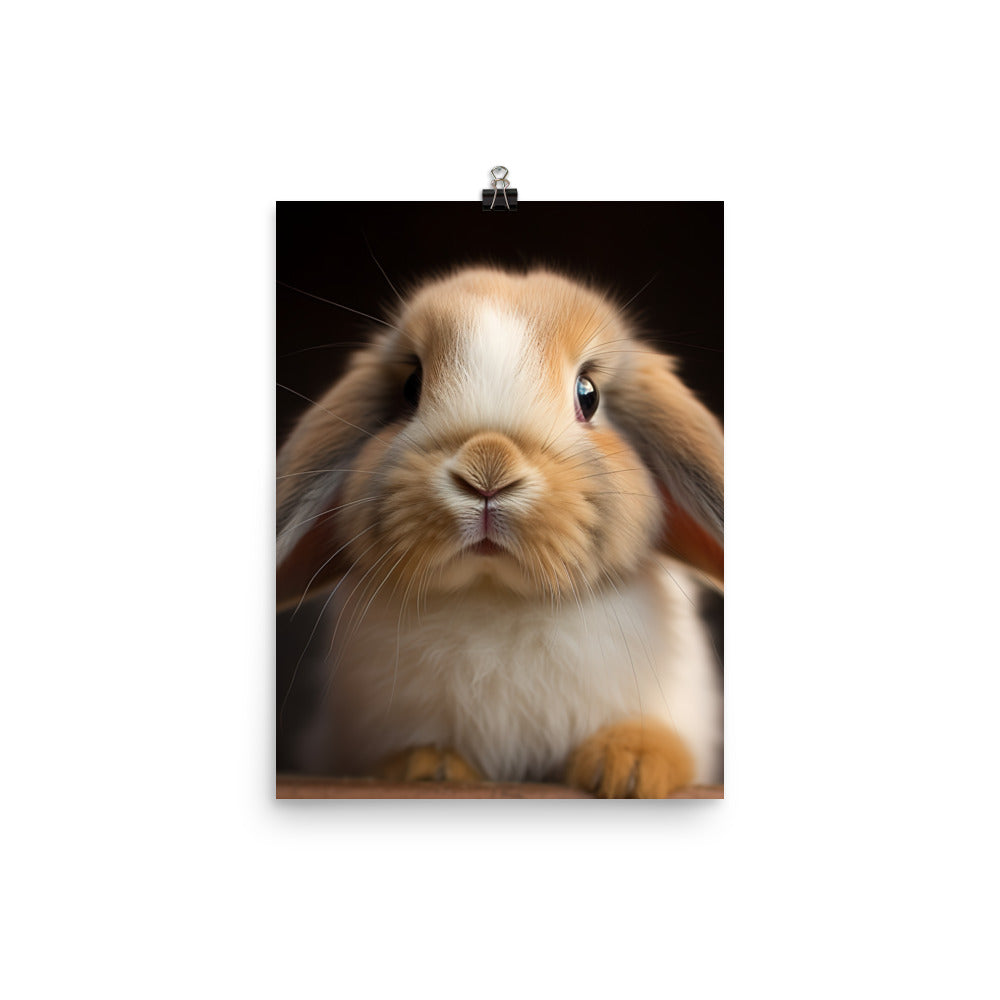 Mini Lop Bunny Photo paper poster - PosterfyAI.com