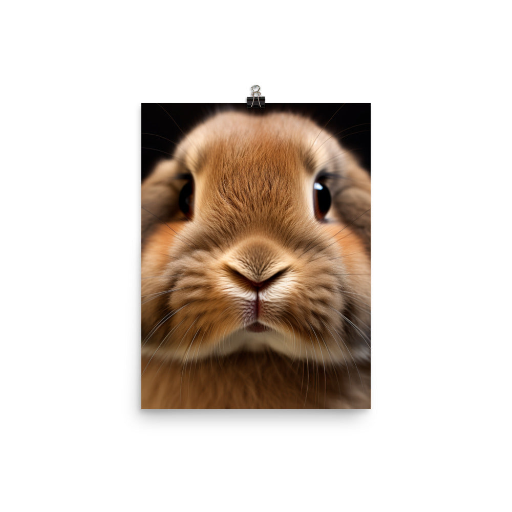 Charming Mini Lop Bunny Photo paper poster - PosterfyAI.com