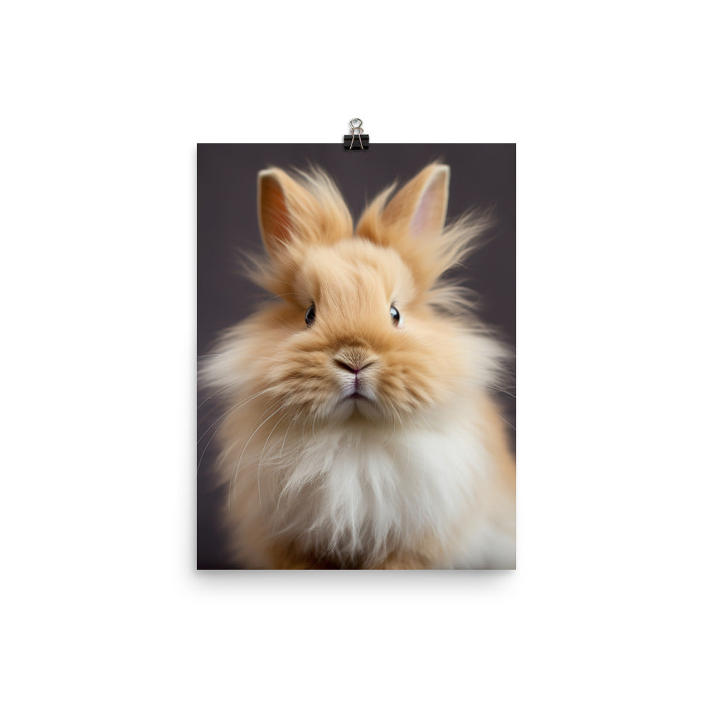 Adorable Lionhead Bunny Photo paper poster - PosterfyAI.com