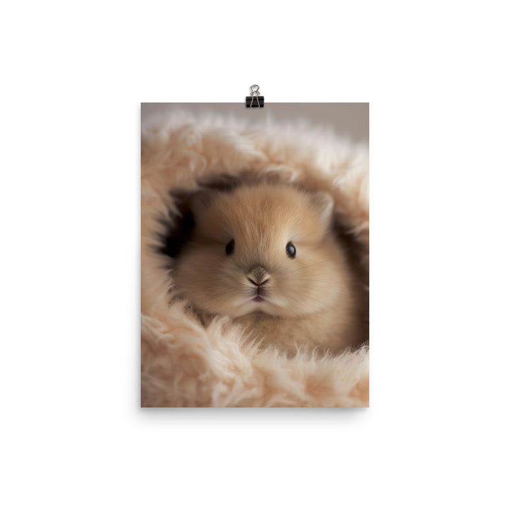 Adorable Jersey Wooly Bunny Photo paper poster - PosterfyAI.com