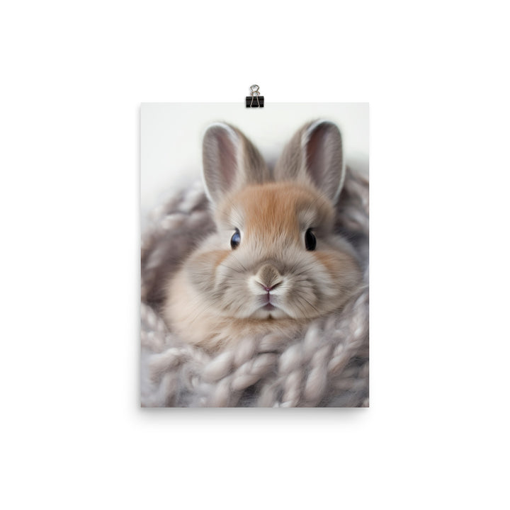 Adorable Jersey Wooly Bunny Photo paper poster - PosterfyAI.com