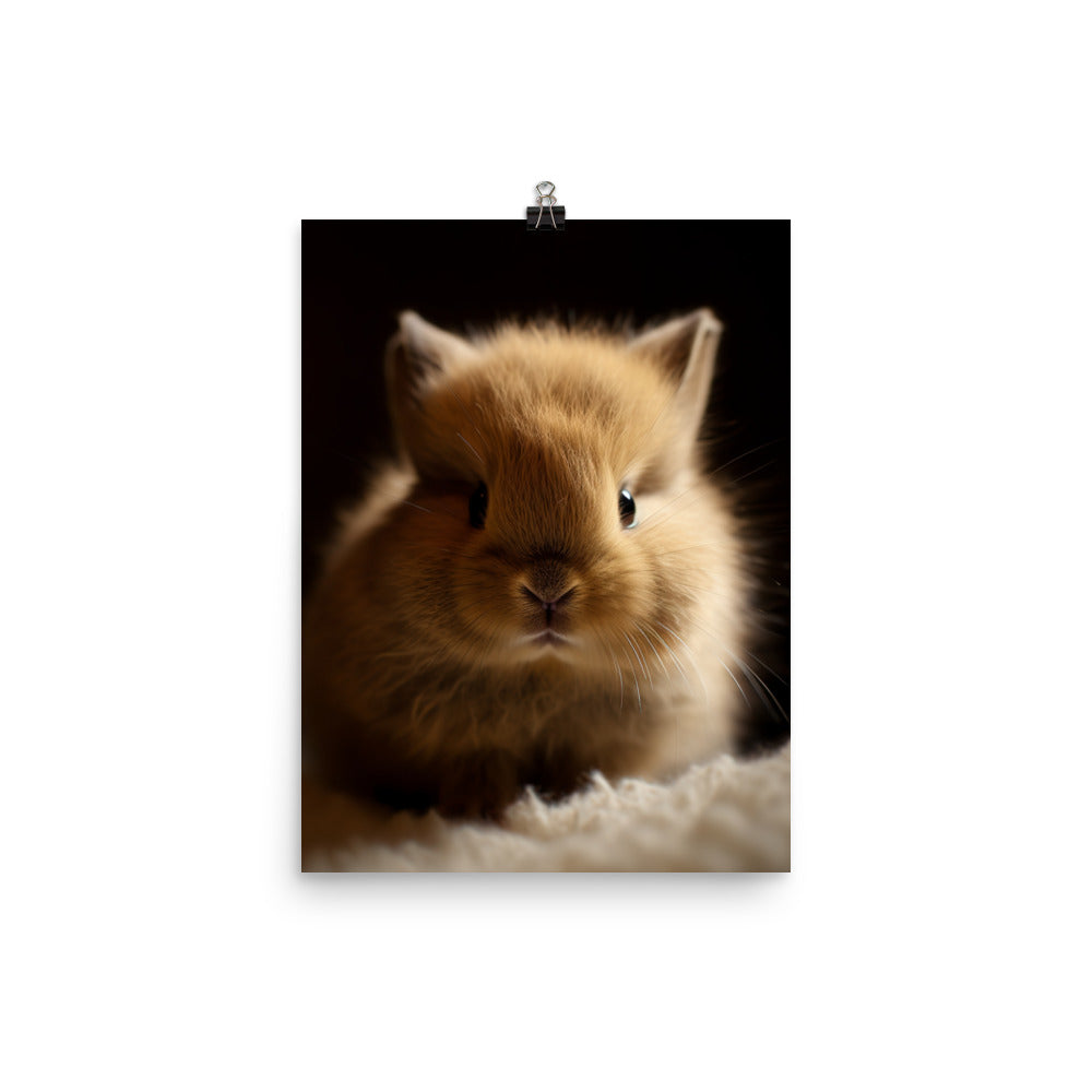 Adorable Jersey Wooly Bunny Photo paper poster - PosterfyAI.com
