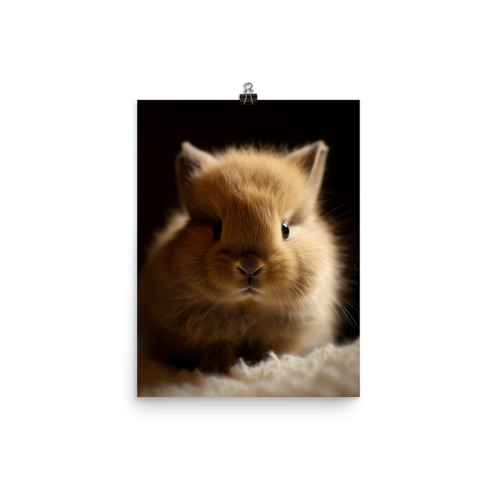 Adorable Jersey Wooly Bunny Photo paper poster - PosterfyAI.com