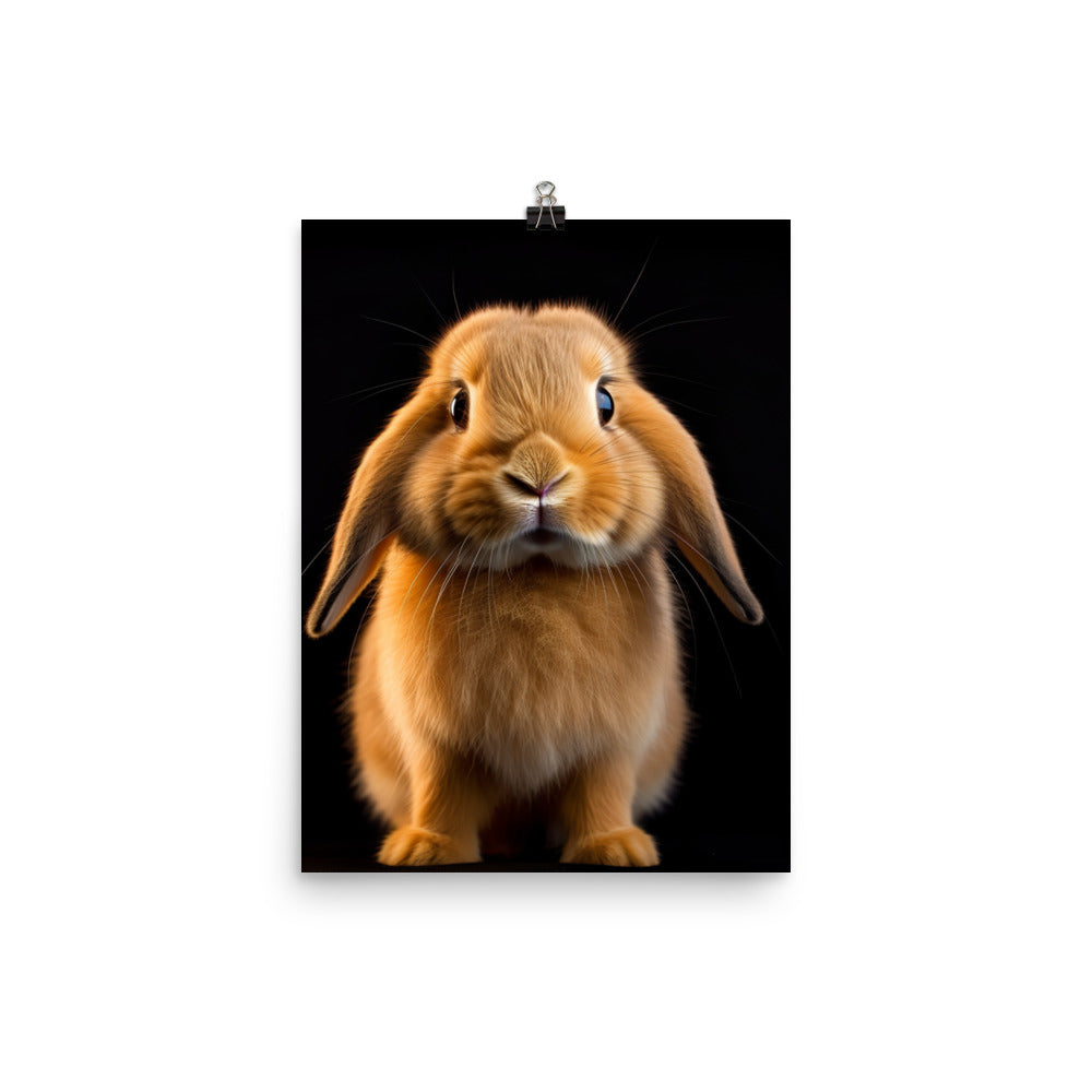 Holland Lop Bunny Photo paper poster - PosterfyAI.com