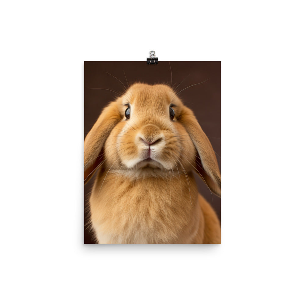 Holland Lop Bunny Photo paper poster - PosterfyAI.com