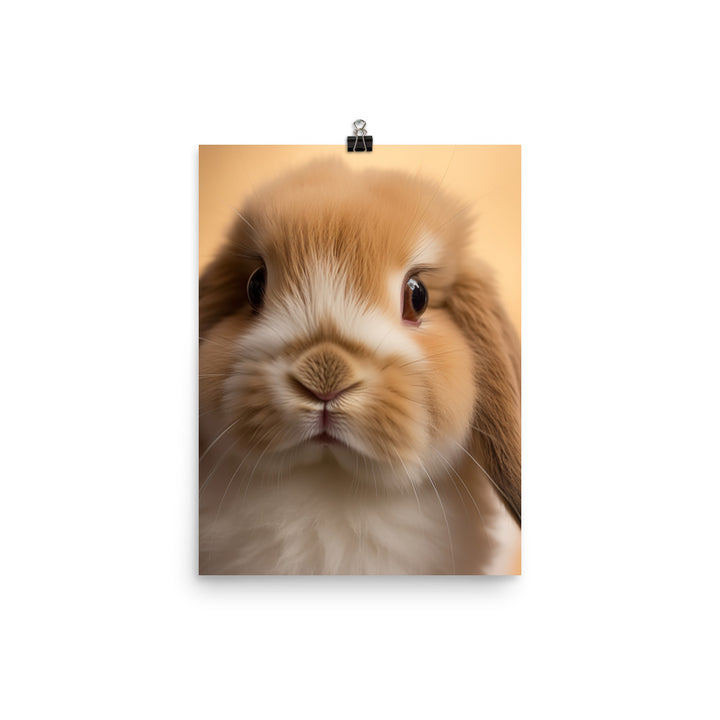 Charming Holland Lop Bunny Photo paper poster - PosterfyAI.com
